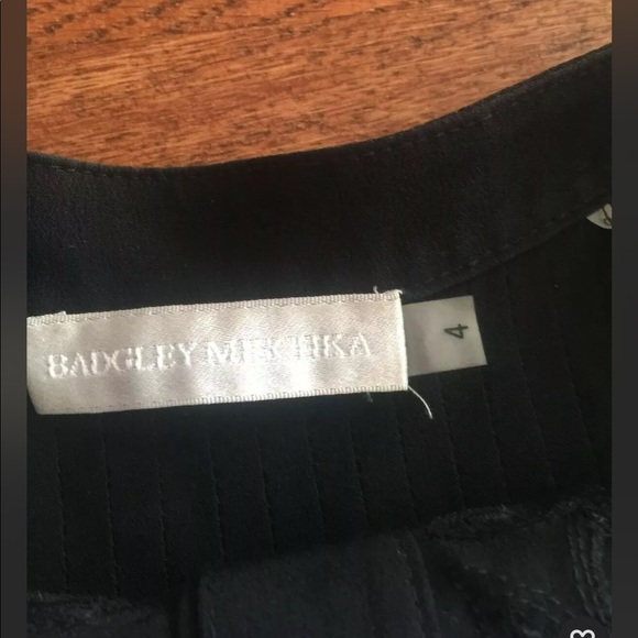 Badgley Mischka Couture Dress Black Pleated Silk Size 4 Sleeveless - Picture 6 of 9